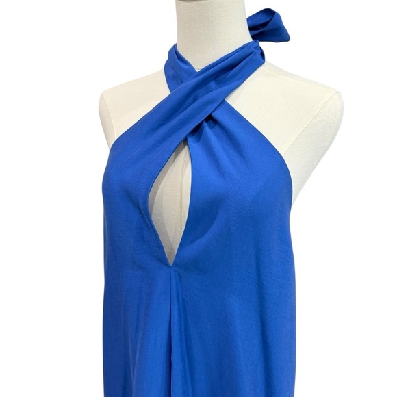 Antonio Melani Sondra Lyocell Blend Crisscross Halter Maxi Dress Blue Small NWT - Picture 3 of 14